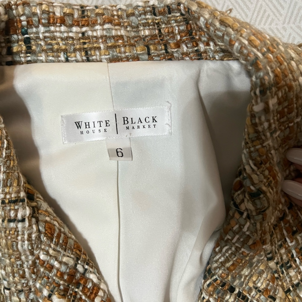 White House Black Market Brown Tweed Blazer - Picture 2 of 11